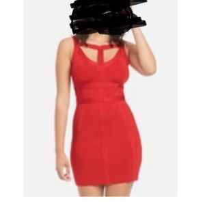 Red Bebe bandage dress